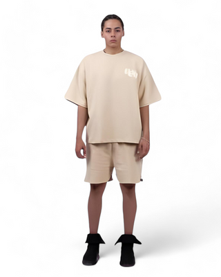 SET T-SHIRT & SHORT BEIGE