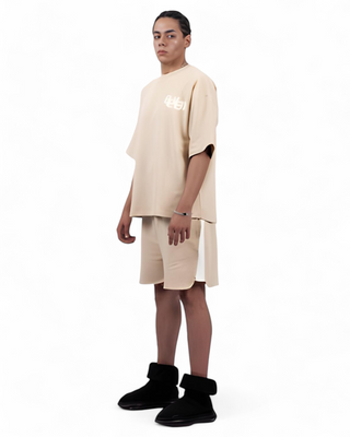 SET T-SHIRT & SHORT BEIGE