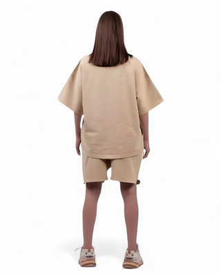 SET T-SHIRT & SHORT BEIGE