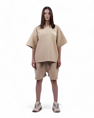 SET T-SHIRT & SHORT BEIGE