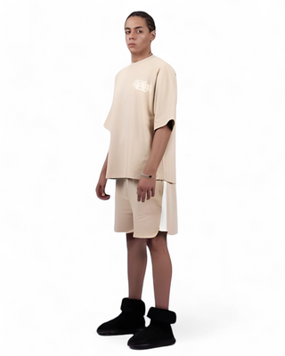SET T-SHIRT & SHORT BEIGE
