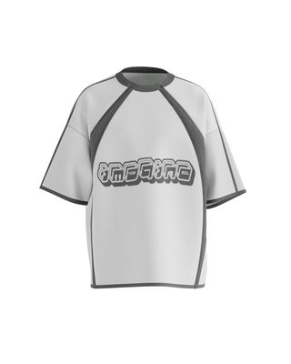 Imagine Panel Tee – White & Grey