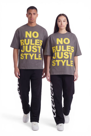 DARK GRAY TEXT T-SHIRT