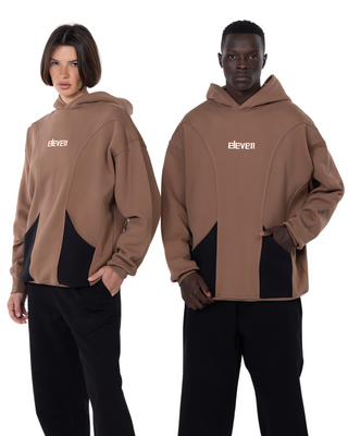 BROWN DOUBLE POCKET HOODIE