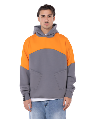 HOODIE ORANGE & GRAY