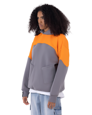 HOODIE ORANGE & GRAY