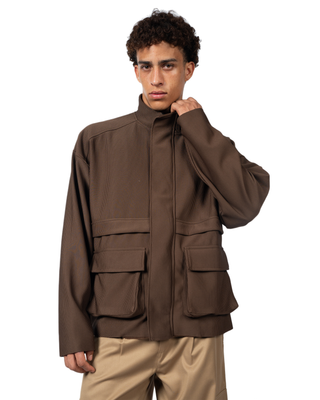 BROWN JACKET WITH ZIP