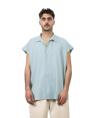 Sky Linen Sleeveless Shirt