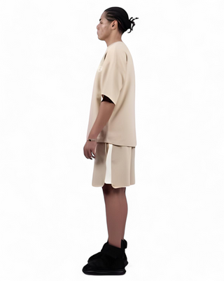 SET T-SHIRT & SHORT BEIGE